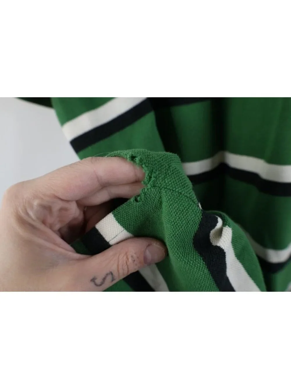 Vintage 90s Ralph Lauren Mens XL Faded Striped Collared Golf Polo Shirt Green